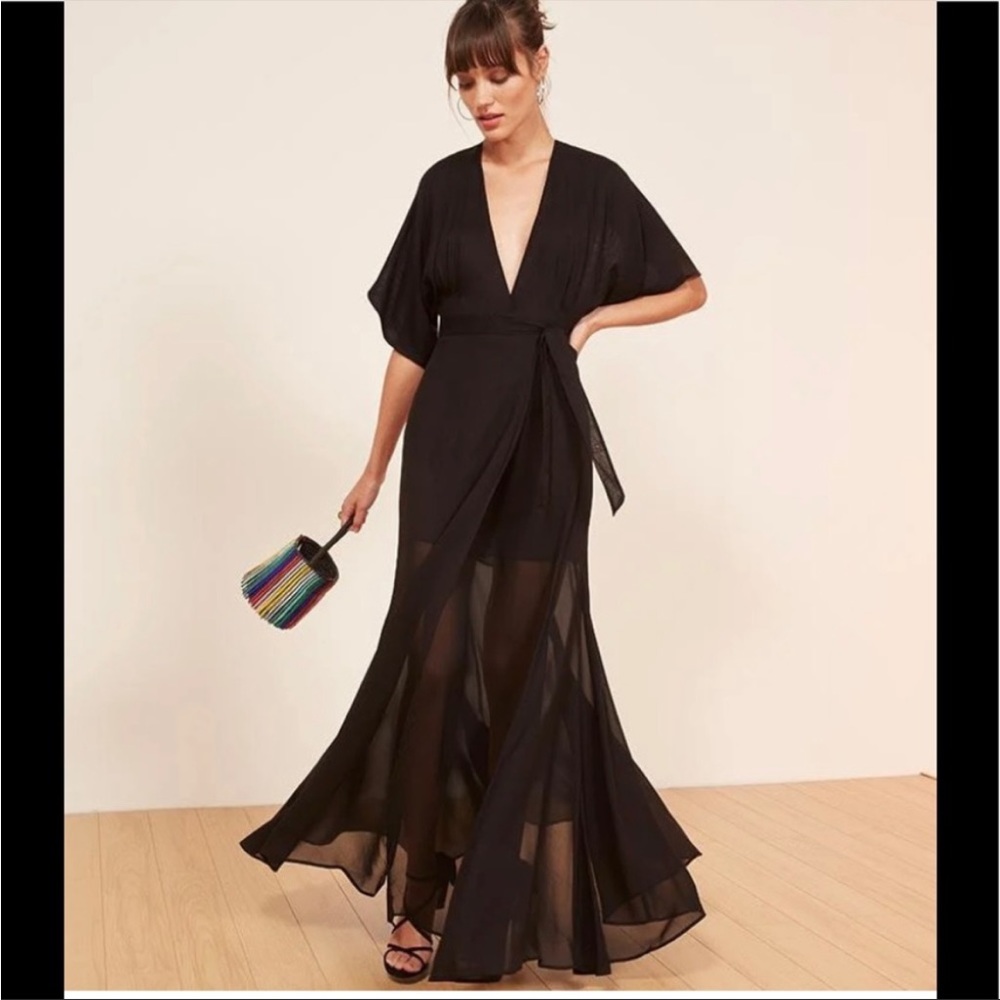 Reformation Winslow dress black